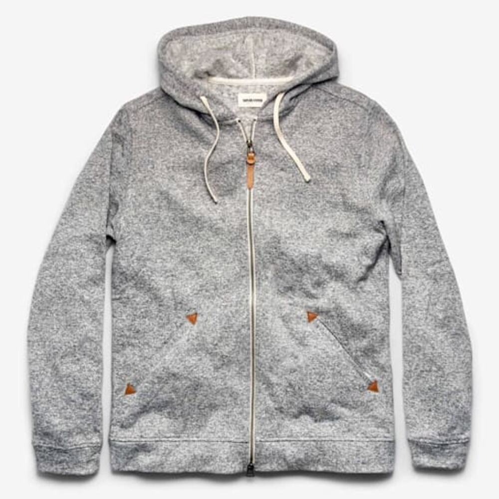 Taylor Stitch, Men Heather Gray Long Sleeves Apres Zip Up Hemp Hoodie Size Large